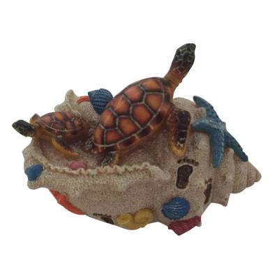 China Customized New Home Decoration Souvenir Craft Souvenir Craft Turtle Sand Money Money Coin Bank Turtle Sand And Polyresin Resin Coin Bank For Home Decorations for sale