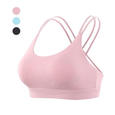 China Sexy Women Fitness Breathable Sports Bra Seamless Cross Straps Fitness Yoga Bra for sale