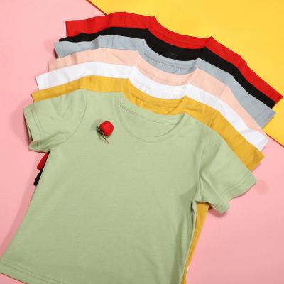 China 2021 Summer QUICK DRY baby clothes kids T-shirts crew neck girls tops and short sleeve toddler girls T-shirts simply for sale