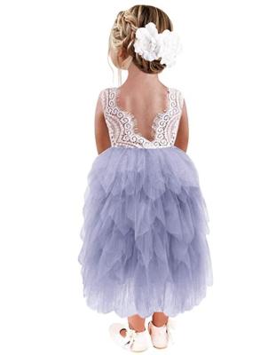 China 2021 New Fashion Maxi Flower Girl Twirl Tutu Dress Toddler Girls Princess Breathable Full Sleeveless Baby Girl Lace Party Dress for sale