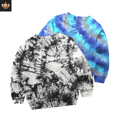 China Anti-Wrinkle Tie Dyed Sweater Top For Baby Boy Boutique Toddler Kids Crew Neck Shirt Cotton Girls Boys Autumn Clothes Causal for sale