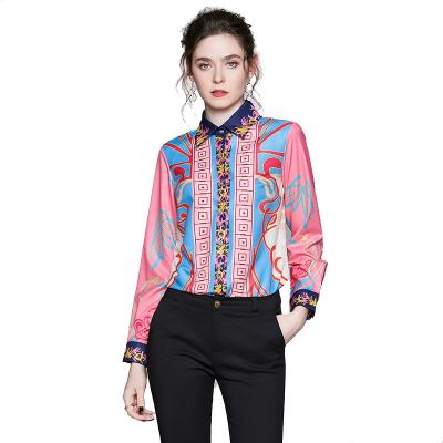 China Breathable Upper Rank Youth Stylish Lady Custom Printing Modest Blouses For Women for sale