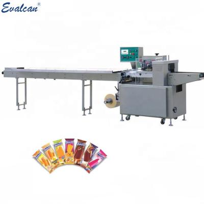 China Automatic Bottom Film Food Flow Stick Ice Cream Bar Bag Pillow Feeding Packaging Machine for sale