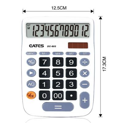 China EATES Calculator Solar Power Display General Purpose Desktop Calculator 12 Digits General Purpose Power Double Large for sale