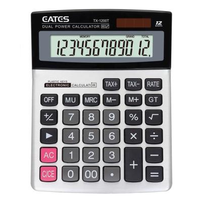 China Tax Calculator Factory Price 12 Max Digits High Tech Dual Operate Panel Scientific Office Metal Calculator TAX Desktop Calculator for sale