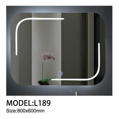 China Modern Customized Wall Mounted Decoration Rounded Rectangle LED Light 80*60cm Makeup Vanity Mirror For Hotel Home Bathroom for sale