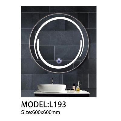 China Customized Modern Wall Mounted Decoration Semicircle LED Light 60*60cm Round Makeup Vanity Mirror Two For Home Hotel Bathroom for sale