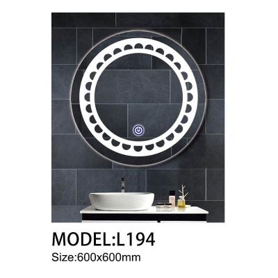 China Modern Customized Round Wall Mounted Decoration Circle LED Light 60*60cm Makeup Vanity Mirror For Hotel Home Bathroom for sale