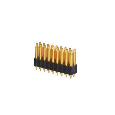 China PCB Customized 18 Pin Right Angle Spring Loaded Double Row 2.54mm Pogo Pin Connector for sale