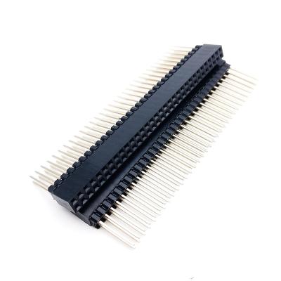 China Pitch2.54mm SMT PCB Panel Application Header Female Male Connectors With OEM Board Spacer, Double Row And Solder Tin Gold Plating Andruno Raspberry pi for sale