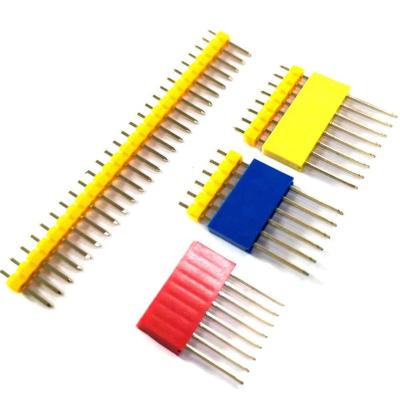 China PCB Panel Application Color Headers Connector Female Pitich Header 2.54mm Gold Mating 40 Terminal Row Single Vertical Right Angle For Raspberry Pi for sale