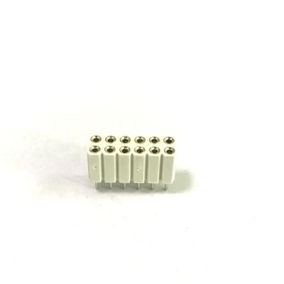 China White Round Female 180 Degree DIP PA6T Double Row Header Connector IC Socket Pitch 2.54mm H7.0 2x6P L10.0 for sale