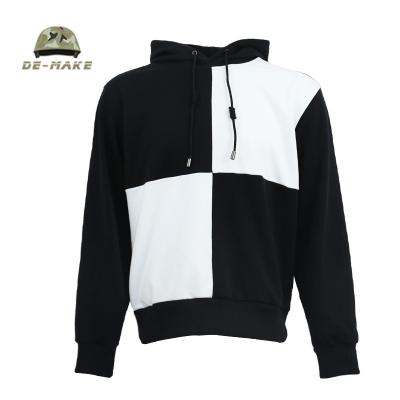 China Breathable Custom Design Good Quality Sublimation Mens Oversized Colorblock Black And White Hoodies for sale