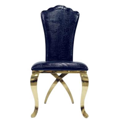 China Modern High Quality Vintage Hotel Wedding And Event Furniture Metal Stainless Steel Chair Gold Dining Chairs LS0120 for sale