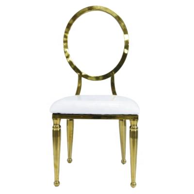 China Modern white and gold metal metal throne king transparent backrest royal cheap chair for wedding LS0122 for sale