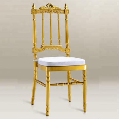 China Noble Aluminum Hotel Chair Royal Crown Wedding France Chiavari Castle Chairs for sale