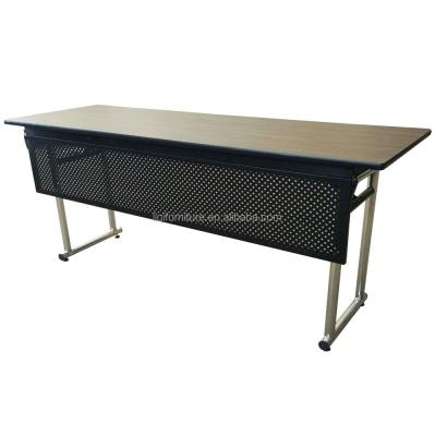 China Rectangular Conference Table Folding Leg Tables With Movable Modesty Panel for sale