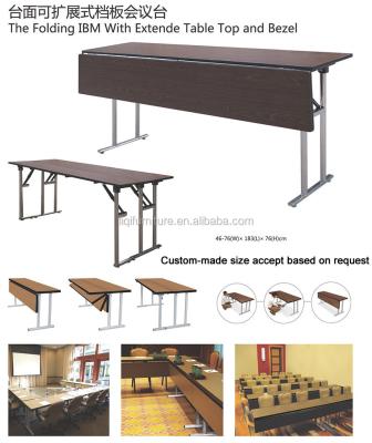 China IBM modern stainless steel folding rectangular conference table with extended table top LQ-T003 for sale