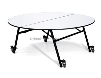 China Foldable Design Round Banquet Table with Wheels QZ6091 for sale