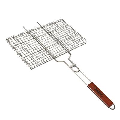 China Height Adjustable Factory Price Chrome Plated BBQ Grill Basket In Barbecue Accessories for sale