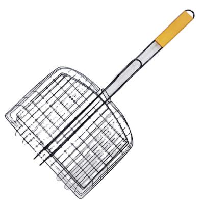 China Easily Cleaned Exterior Chrome Plated Vegetable Meat Grill Basket for sale