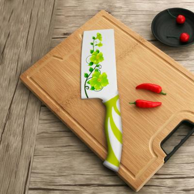 China Sustainable Non Stick Flower Coating Kitchen Cutting Knife With Comfortable Handle for sale