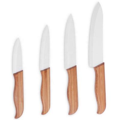 China 4 Pieces Sustainable Ceramic Knife Set With Bamboo Handle for sale