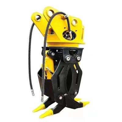 China Double Cylinder Excavator Grabber Five Claw Wood Grabber for sale