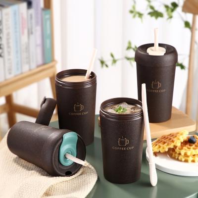 China BL202258C-380ml Viable 13OZ With Straw Natural Eco Friendly Wholesale Free Customize Reusable Recycle Pod Biodegradable Coffee Mug for sale