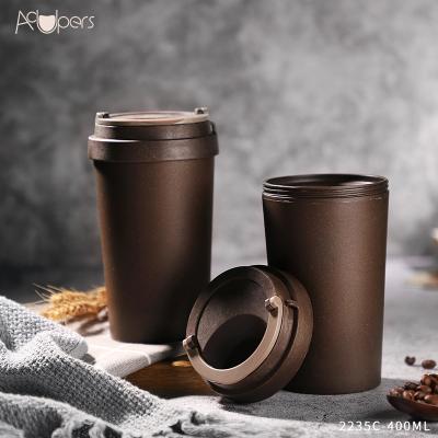 China 400ml Sustainable Newest Eco Friendly Reusable Coffee Grinds Double Wall Coffee Mug Insulation Mug With Handle for sale