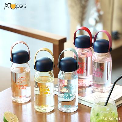 China 1536 500ml 17oz Portable Handle Stocked Plastic Student Drinking Water Bottle for sale