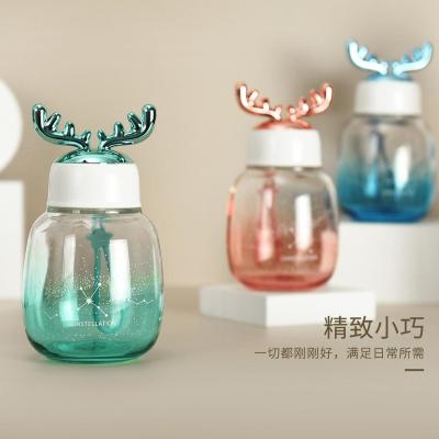 China 5757-D1 Viable 300ml Customize Kids Wholesale Cute Borosilicate Tea Bottle Reusable Unbreakable Borosilicate Glass Water Bottle for sale