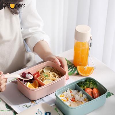 China Sustainable 900ml PP Lunch Box Single Layer Plastic Food Container Set 6001-2 for sale