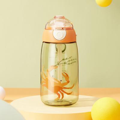 China Viable Kids Drink Bottle 0215 580ML Outdoor Customize Tritan Logo BPA Free With Straw And Handle Kids Water Bottle For School for sale