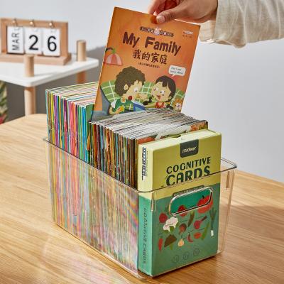 China Sheng Bang Transparent Plastic Storage Book Container Viable Desktop Organizer Boxes for sale