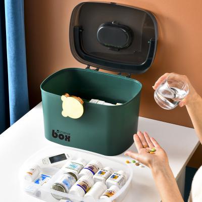 China Modern Plastic Medical Trash Cans And Medicine Boxes Multifunctional Viable Large For Storage Containers With Handle Lock for sale