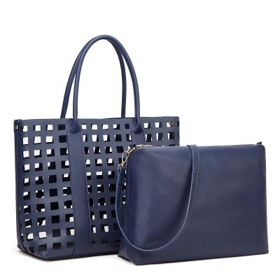 China Other New Big Lady 2021 Hollow-out Fashio Beach Tote Hand Bags Women Handbag Sets for sale