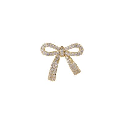 China Wholesale Rhinestones Crystal Cute Bow Brooch Pins Daily Fashion Women for sale