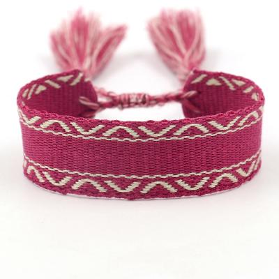 China FASHIONABLE Bohemian Woven Women Adjustable Rope Braided With Tassel Jewelry Wholesale Friendship Bracelet for sale