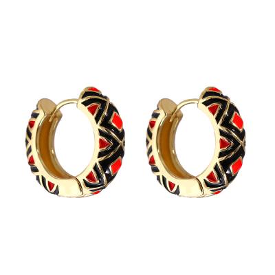 China Fashion Women Enamel Mini Round Circle Jewelry Small Colorful Circle Earring for sale