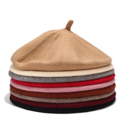 China Summer Beret Striped Hats For Women Flat Knit Cotton Hats Lady Girl Female Painter Sun Hat for sale