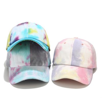 China COMMON Colorful Baseball Cap Cotton Tie Dye Hat Girls Casual Adjustable Hip Hop Femme Printing Hip Hop for sale