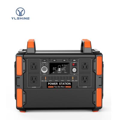 China YLShine 700w 1000w 352800mAh Solar Generator Lithium Battery Emergency 1KW Power System Wireless Charging Portable Power Station for sale