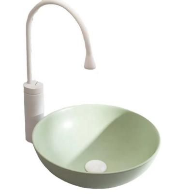 China Matte Pale Green Ceramic Round Toilet Bowl Style Small Size Small Basin for sale