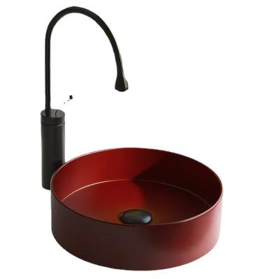 China Modern Best Selling High Quality Round Burgundy Wash Hand Sink Matte Art Wash Basin for sale