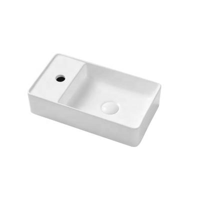 China New Large Size 2022 Hand Wash Easy Clean White Rectangular Sink Bowl Ceramic Basin for sale