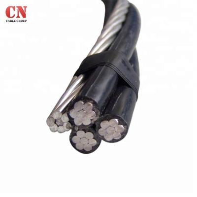 China Over All Kinds ABC Cable Sizes Overhead Bonded Cable With Bare Neutral Messenger for sale