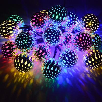 China String Light Moroccan Fairy String Lights Multicolor Solar Powered Ball 30LED Solar Powered Globe Lantern Christmas for sale