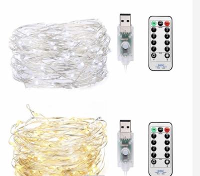 China USB 100L LED Copper Wire String Light Copper Wiring Light With 8 Modes Fairy Lights Decoration Holiday Remote Control Indoor Light for sale