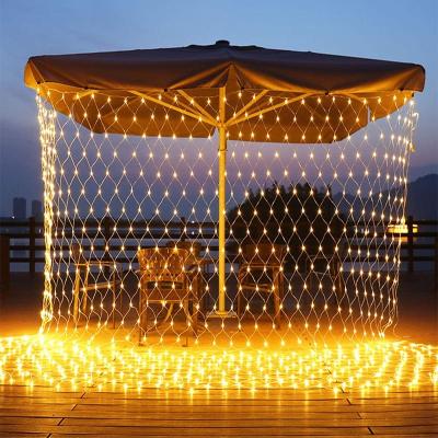 China Christmas Net Light 120L Modes 1.5m*1m Low Voltage Net Light 8 String Christmas Lights For Garden Bushes Wedding Tree Decoration for sale